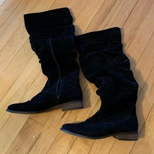 Steve Madden Knee-High Black Leather Boots, Women’s 5.5